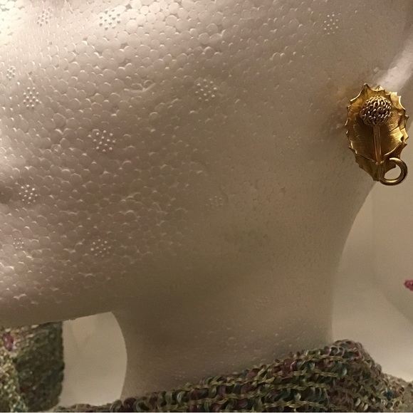 Holly Leaf Earrings - Picture 2 of 5